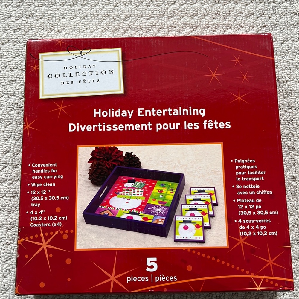 Christmas Tray & Coasters Set BNIB